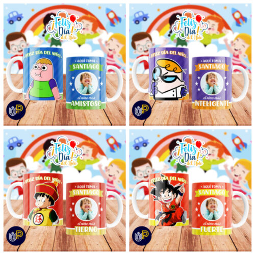 Plantillas para Tazas - Diseño Día del Niño Dibujitos. - Imagen 2