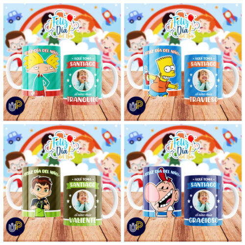 Plantillas para Tazas - Diseño Día del Niño Dibujitos. - Imagen 3