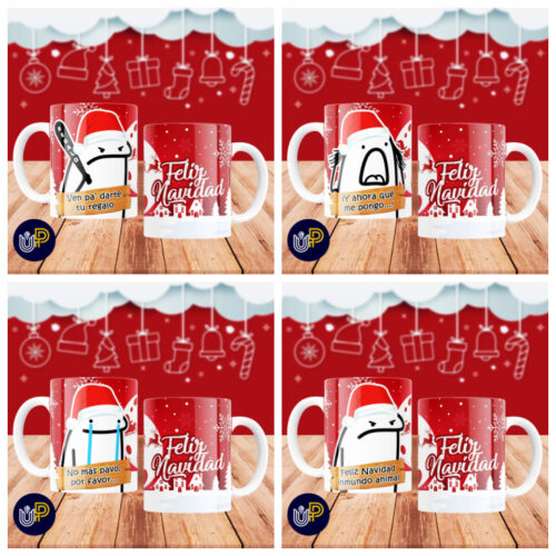 Plantillas para Tazas - Diseño Felíz Navidad Flork. - Imagen 2