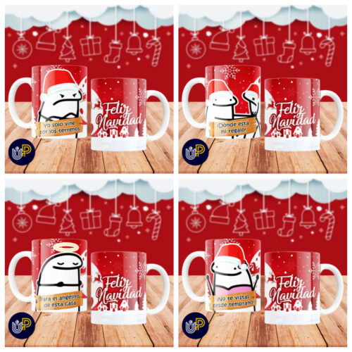 Plantillas para Tazas - Diseño Felíz Navidad Flork. - Imagen 3