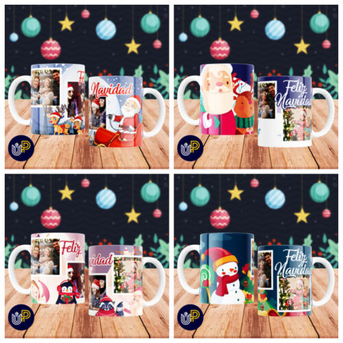 Plantillas para Tazas - Diseño Felíz Navidad Collage. - Imagen 2