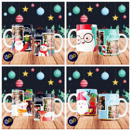 Plantillas para Tazas - Diseño Felíz Navidad Collage. - Imagen 3