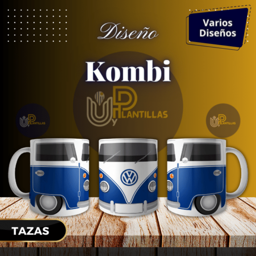 Plantillas para Tazas - Diseño VW Kombi.