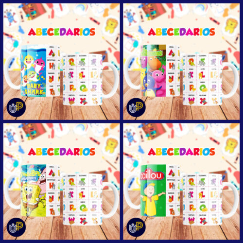 Plantillas para Tazas - Diseño Abecedario. - Imagen 2