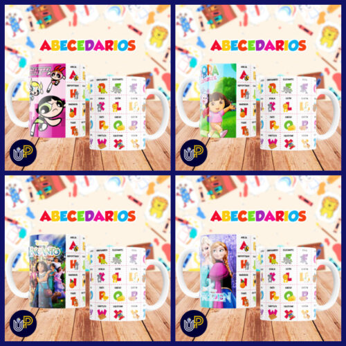 Plantillas para Tazas - Diseño Abecedario. - Imagen 3