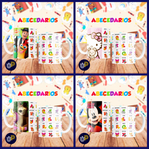 Plantillas para Tazas - Diseño Abecedario. - Imagen 4