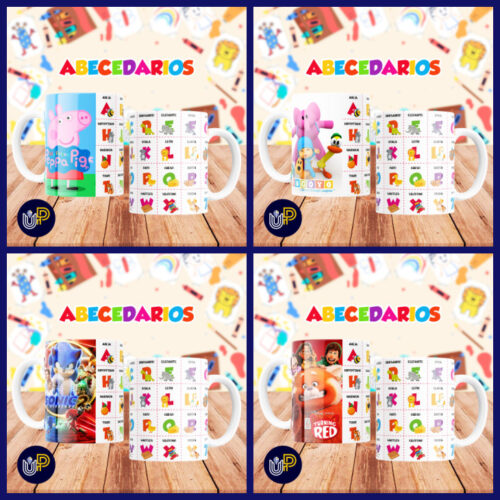 Plantillas para Tazas - Diseño Abecedario. - Imagen 6