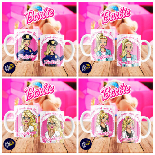 Plantillas para Tazas - Diseño Barbie Profesiones. - Imagen 3