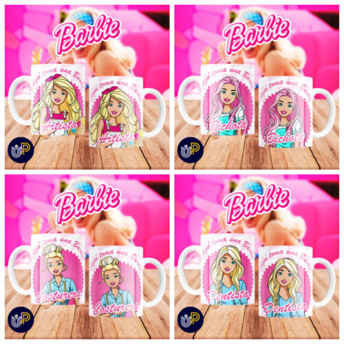 Plantillas para Tazas - Diseño Barbie Profesiones. - Imagen 4