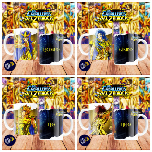 Plantillas para Tazas - Diseño Los Caballeros del Zodíaco. - Imagen 3