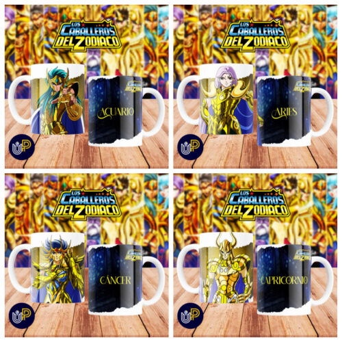 Plantillas para Tazas - Diseño Los Caballeros del Zodíaco. - Imagen 4
