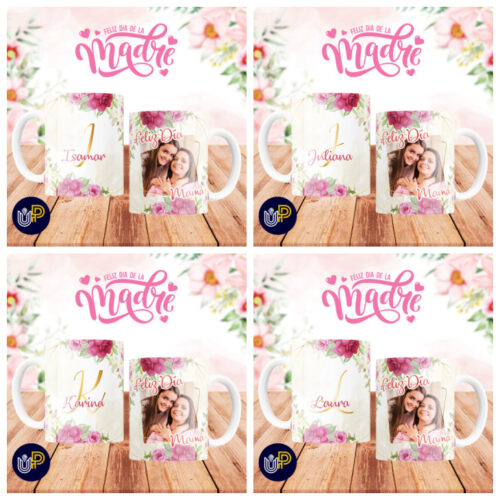 Plantillas para Tazas - Diseño Día de la Madre Iniciales. - Imagen 2