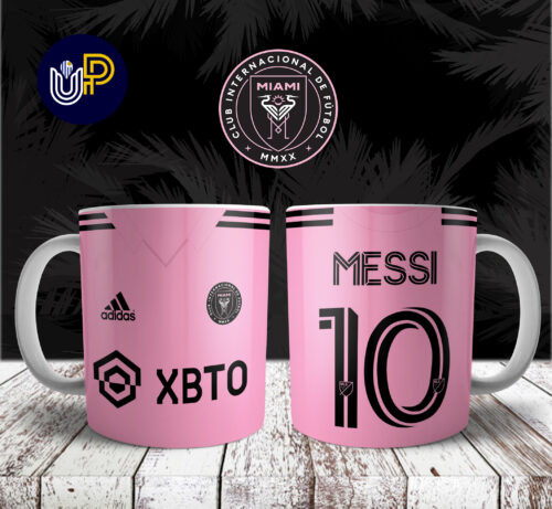 Plantillas para Tazas - Diseño Messi Miami - Imagen 3