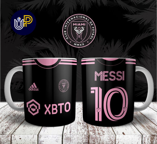 Plantillas para Tazas - Diseño Messi Miami - Imagen 2