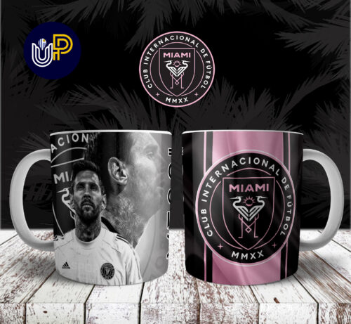 Plantillas para Tazas - Diseño Messi Miami - Imagen 4
