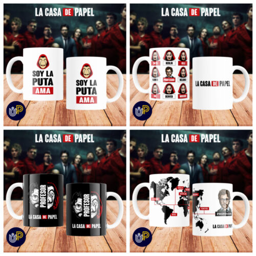 Plantillas para Tazas - Diseño La Casa de Papel. - Imagen 2