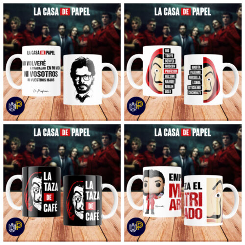 Plantillas para Tazas - Diseño La Casa de Papel. - Imagen 3