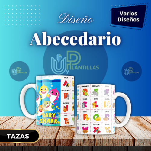Plantillas para Tazas - Diseño Abecedario.