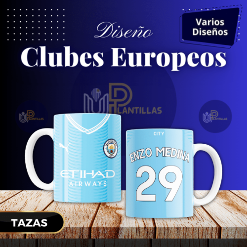 Plantillas para Tazas - Diseño Clubes Europeros 2023/2024.