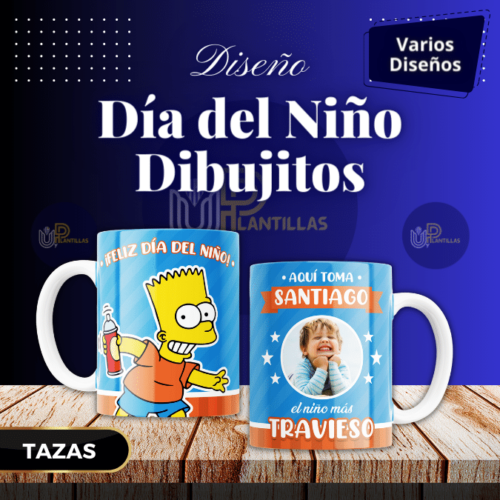 Plantillas para Tazas - Diseño Día del Niño Dibujitos.
