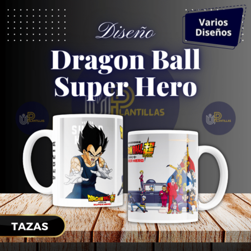 Plantillas para Tazas - Diseño Dragon Ball Super Hero.