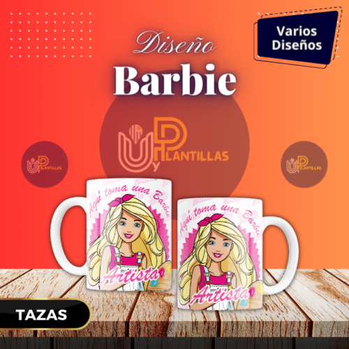 Plantillas para Tazas - Diseño Barbie Profesiones.