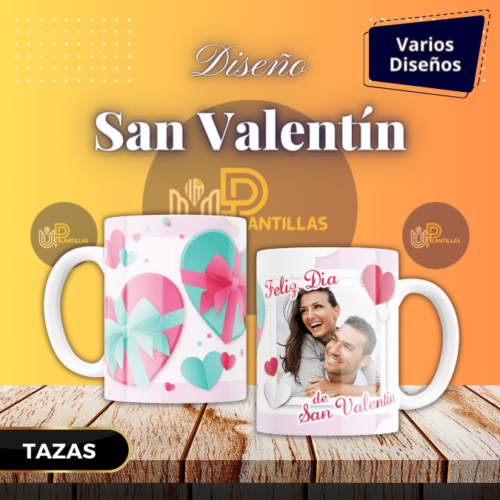 Plantillas para Tazas - Diseño San Valentín.