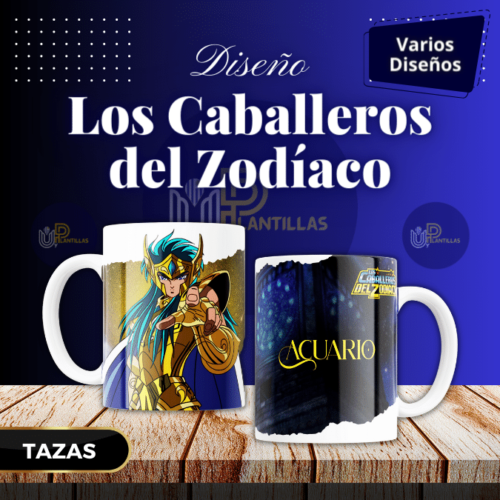 Plantillas para Tazas - Diseño Los Caballeros del Zodíaco.