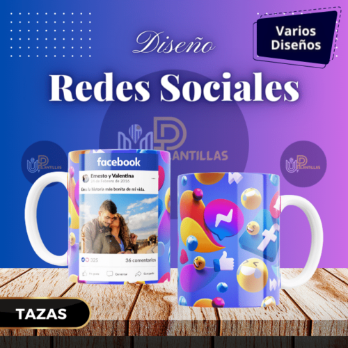 Plantillas para Tazas - Diseño Redes Sociales.