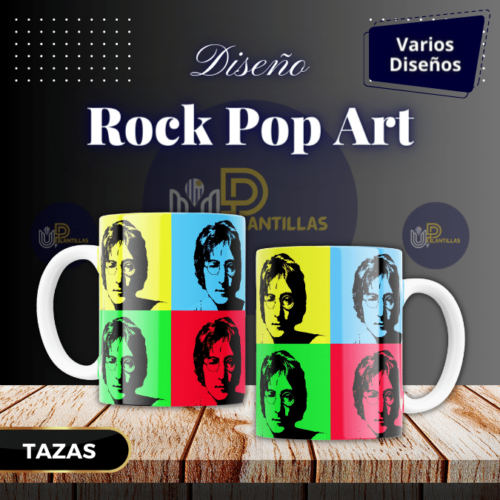 Plantillas para Tazas - Diseño Rock Pop Art.