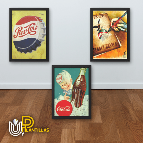 Plantillas para Cuadros - Diseño Retro Bebidas. - Imagen 2