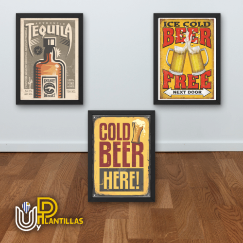 Plantillas para Cuadros - Diseño Retro Bebidas. - Imagen 3