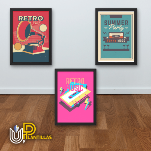Plantillas para Cuadros - Diseño Retro Discoteca. - Imagen 4
