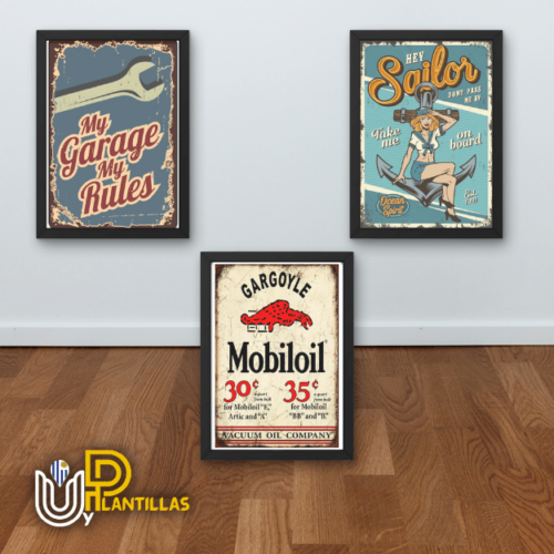 Plantillas para Cuadros - Diseño Retro Garage. - Imagen 2