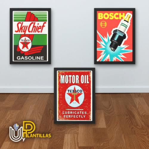 Plantillas para Cuadros - Diseño Retro Garage. - Imagen 5