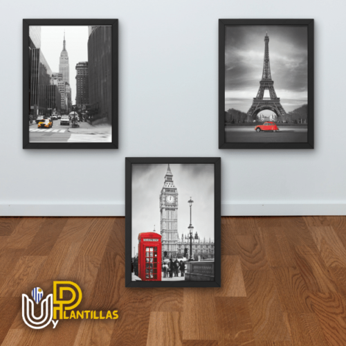 Plantillas para Cuadros - Diseño Retro Paises. - Imagen 3