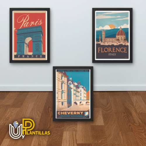 Plantillas para Cuadros - Diseño Retro Ciudades. - Imagen 4