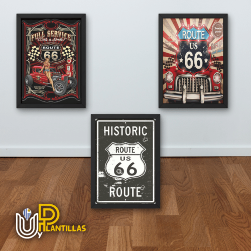 Plantillas para Cuadros - Diseño Route 66. - Imagen 2