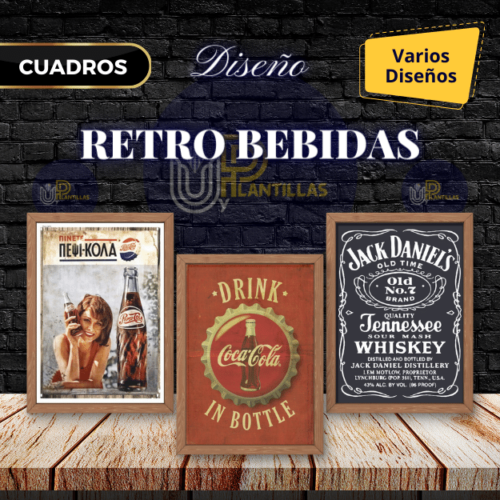 Plantillas para Cuadros - Diseño Retro Bebidas.