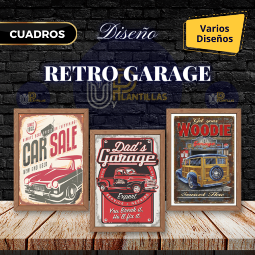 Plantillas para Cuadros - Diseño Retro Garage.