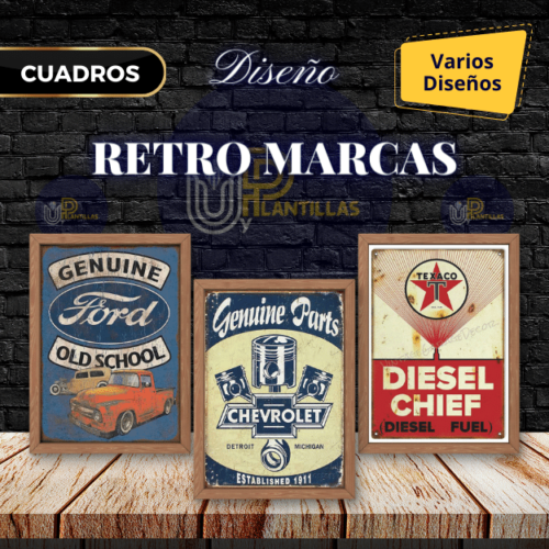 Plantillas para Cuadros - Diseño Retro Marcas.