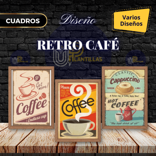 Plantillas para Cuadros - Diseño Retro Café.